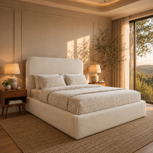 Willow Cream Bouclé Ottoman Storage Bed Frame