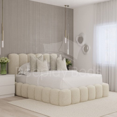 South Wales Ambassador Upholstered Bubbles Ottoman Storage Cream Beds Frame