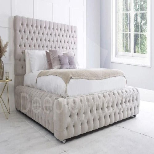 Stirling Chesterfield Upholstered Ottoman Storage Mustard Beds Frame