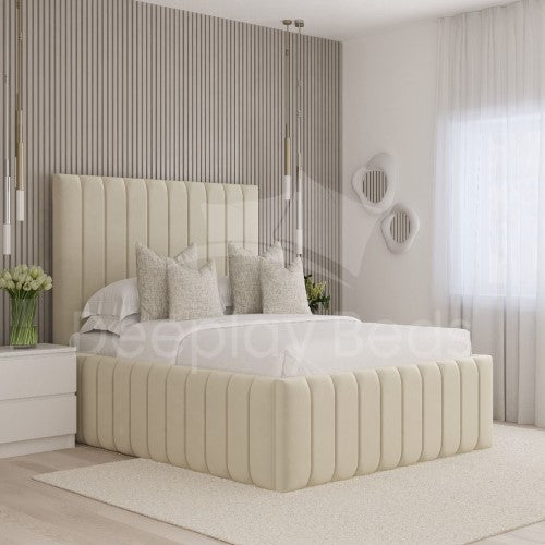 Aberystwyth Upholstered Ottoman Storage Cream Beds Frame