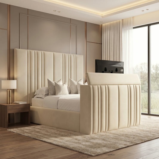 South Wales High Headboard TV Bed Frame – Storage Bed