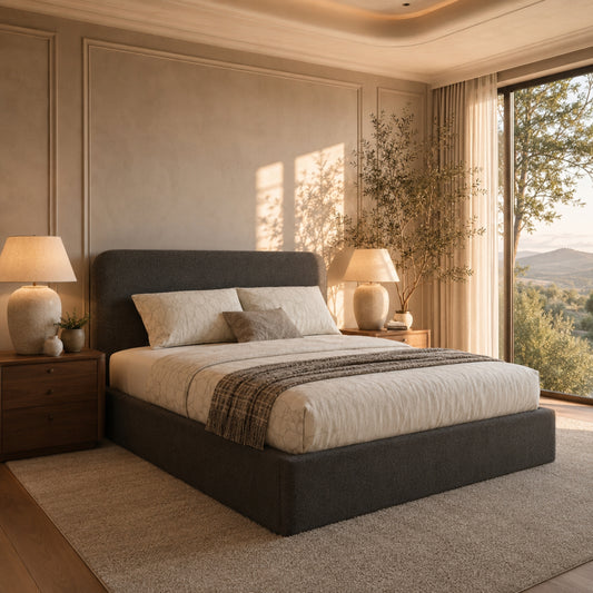 Verona Charcoal Grey Ottoman Storage Bed Frame